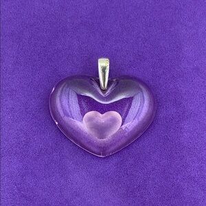 💛 Lalique Purple Heart Pendant